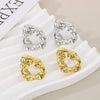 1 Pair Simple Style Solid Color Plating 304 Stainless Steel 18K Gold Plated Ear Studs