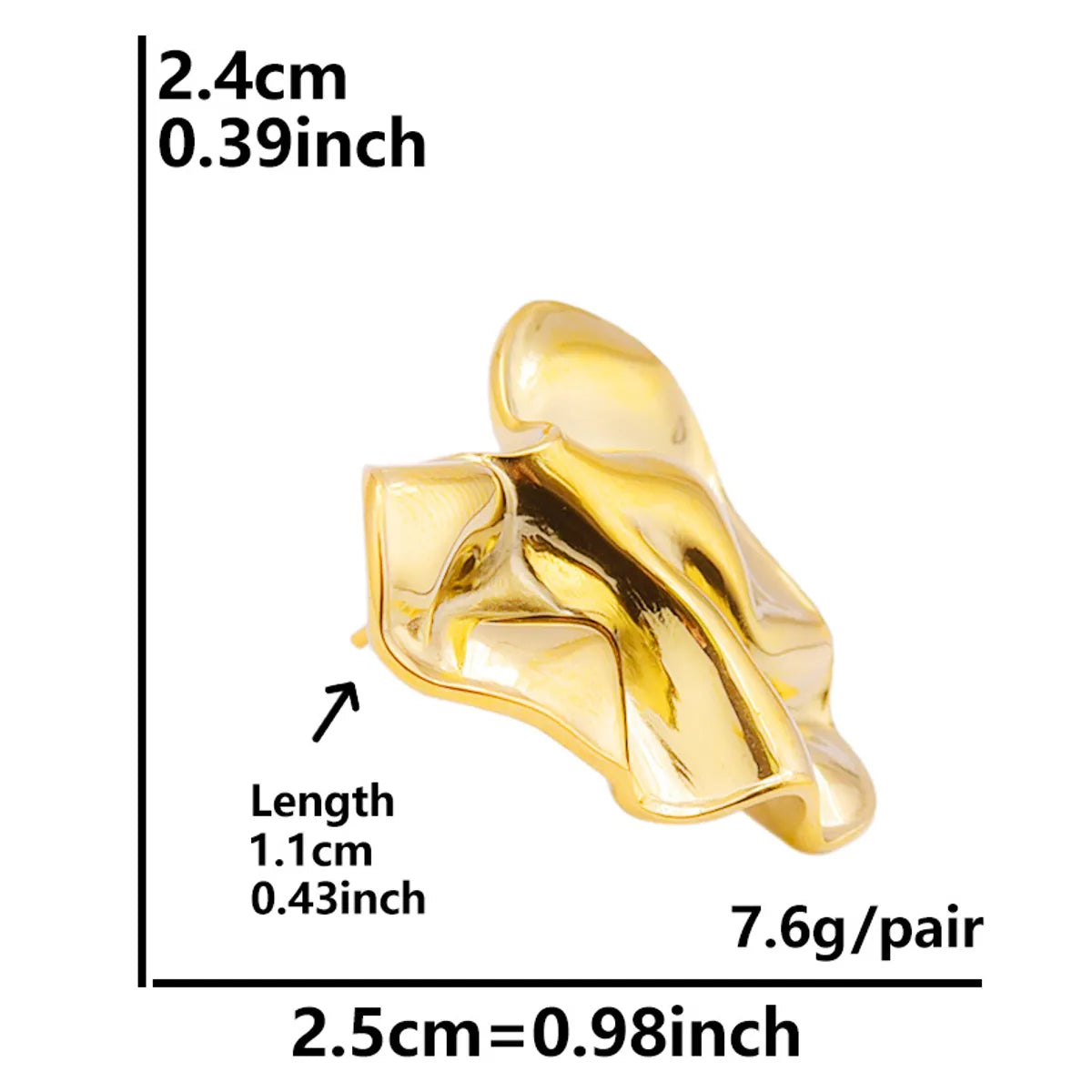 1 Pair Simple Style Solid Color Plating 304 Stainless Steel 18K Gold Plated Ear Studs