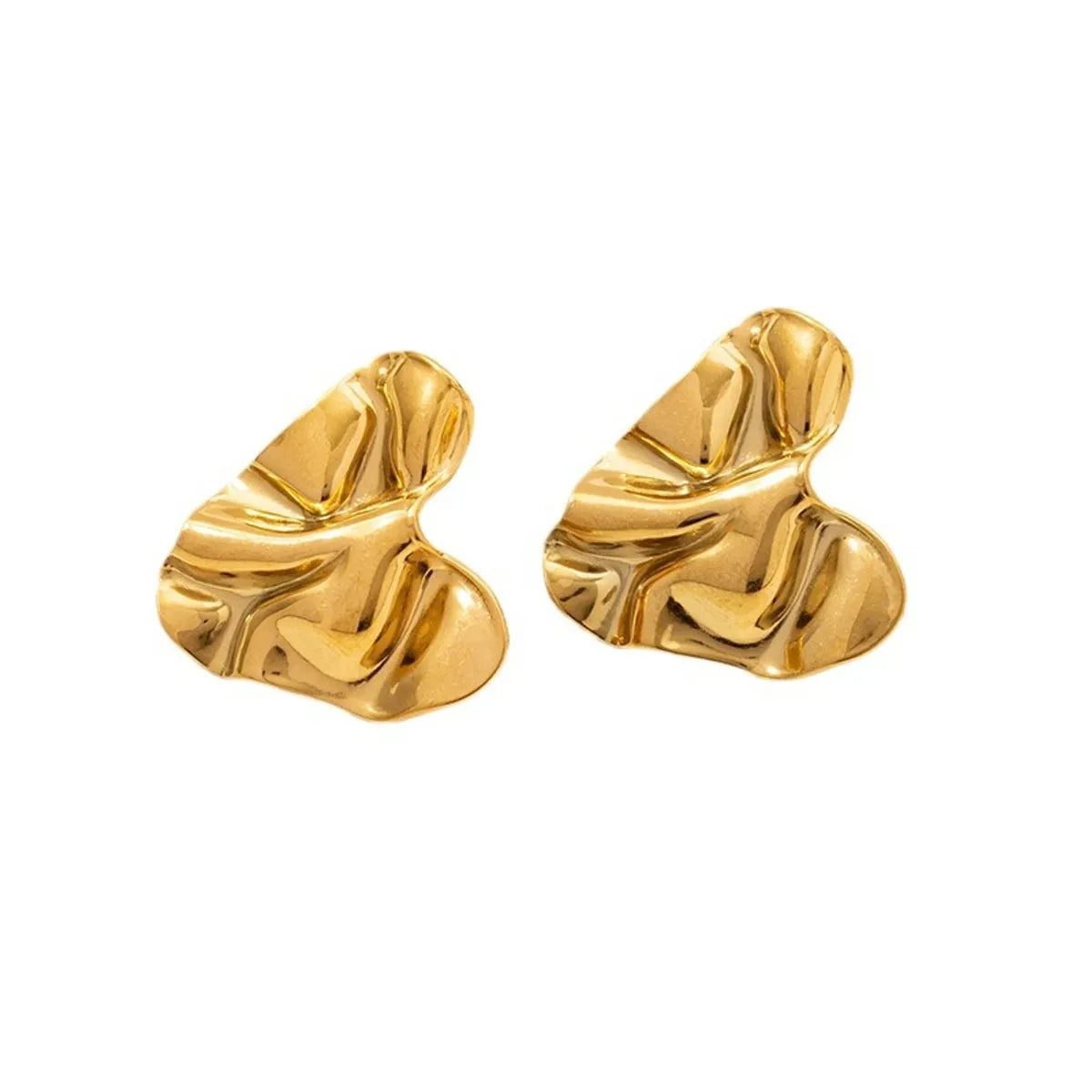 1 Pair Simple Style Solid Color Plating 304 Stainless Steel 18K Gold Plated Ear Studs