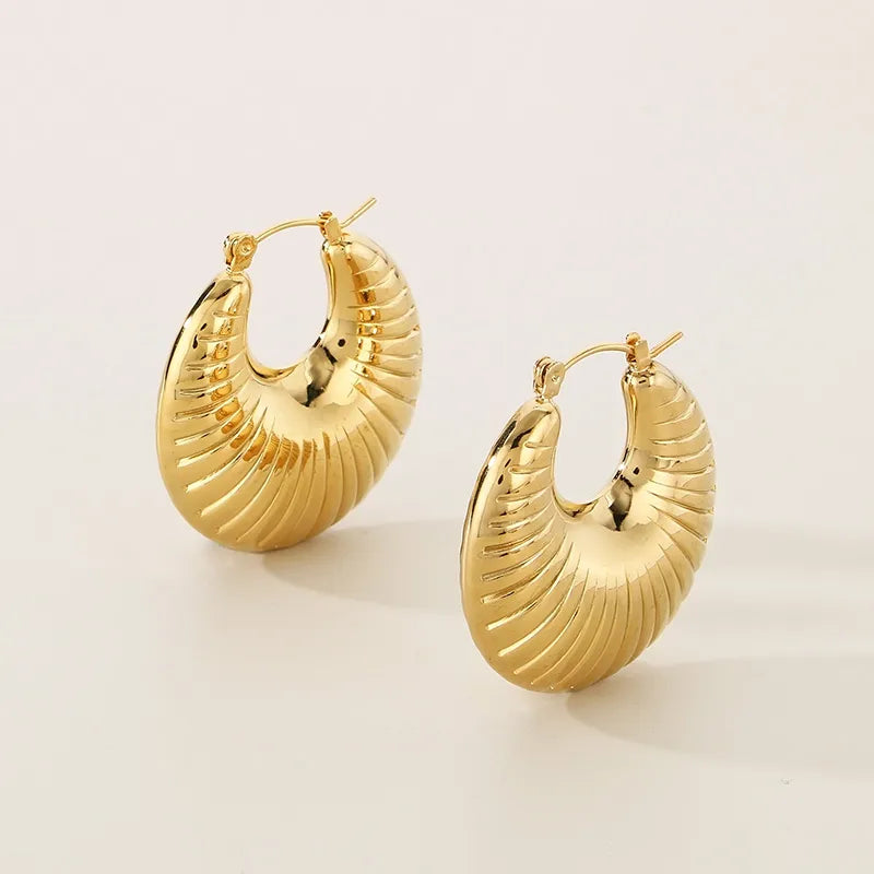 1 Pair Simple Style Solid Color Plating 304 Stainless Steel 18K Gold Plated Earrings