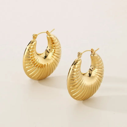 1 Pair Simple Style Solid Color Plating 304 Stainless Steel 18K Gold Plated Earrings