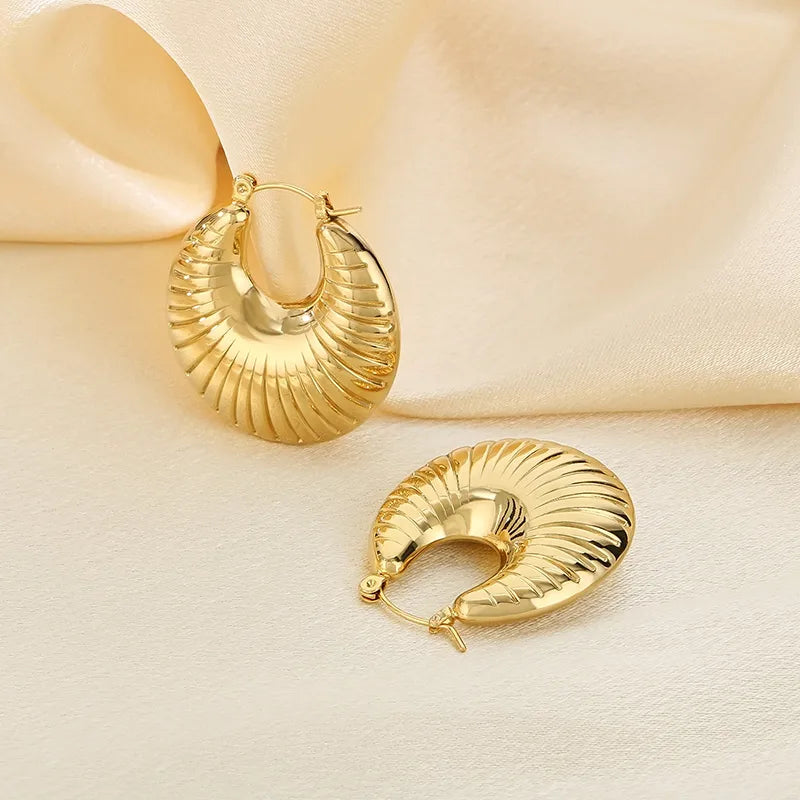 1 Pair Simple Style Solid Color Plating 304 Stainless Steel 18K Gold Plated Earrings