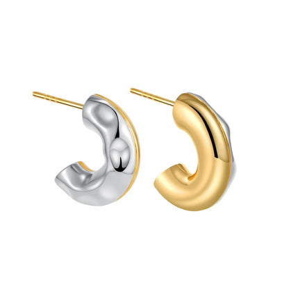 1 Pair Simple Style Solid Color Plating 304 Stainless Steel Ear Studs