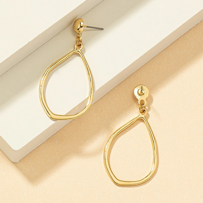 1 Pair Simple Style Solid Color Plating Alloy Gold Plated Drop Earrings