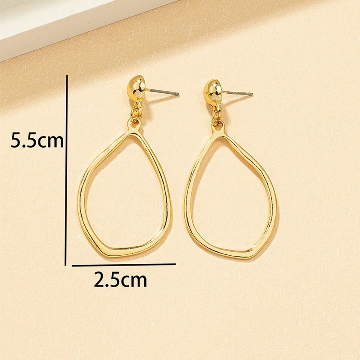 1 Pair Simple Style Solid Color Plating Alloy Gold Plated Drop Earrings