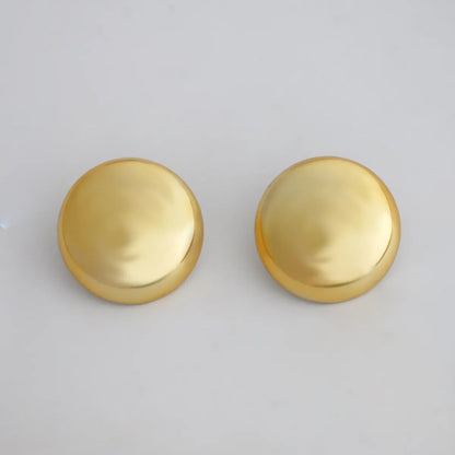 1 Pair Simple Style Solid Color Plating Alloy Gold Plated Ear Studs