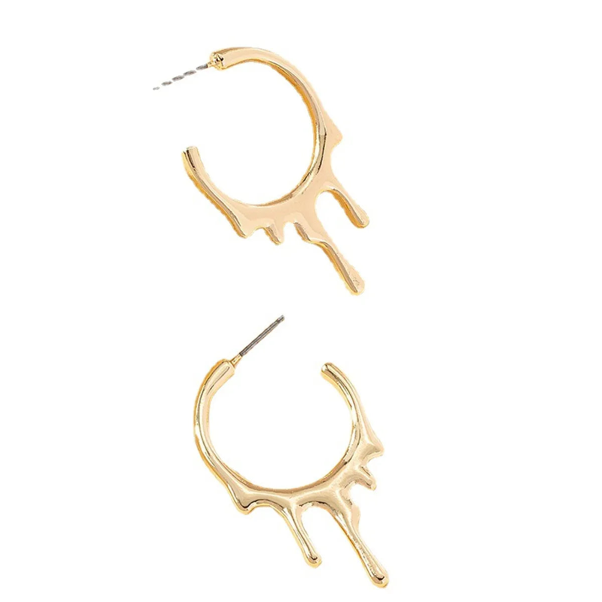 1 Pair Simple Style Solid Color Plating Alloy Gold Plated Ear Studs