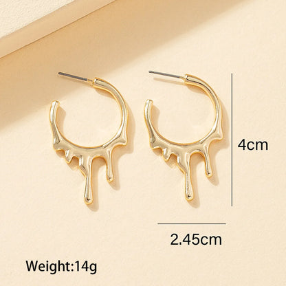 1 Pair Simple Style Solid Color Plating Alloy Gold Plated Ear Studs