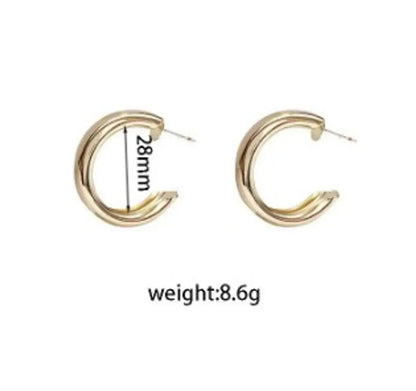 1 Pair Simple Style Solid Color Plating Alloy White Gold Plated Gold Plated Ear Studs