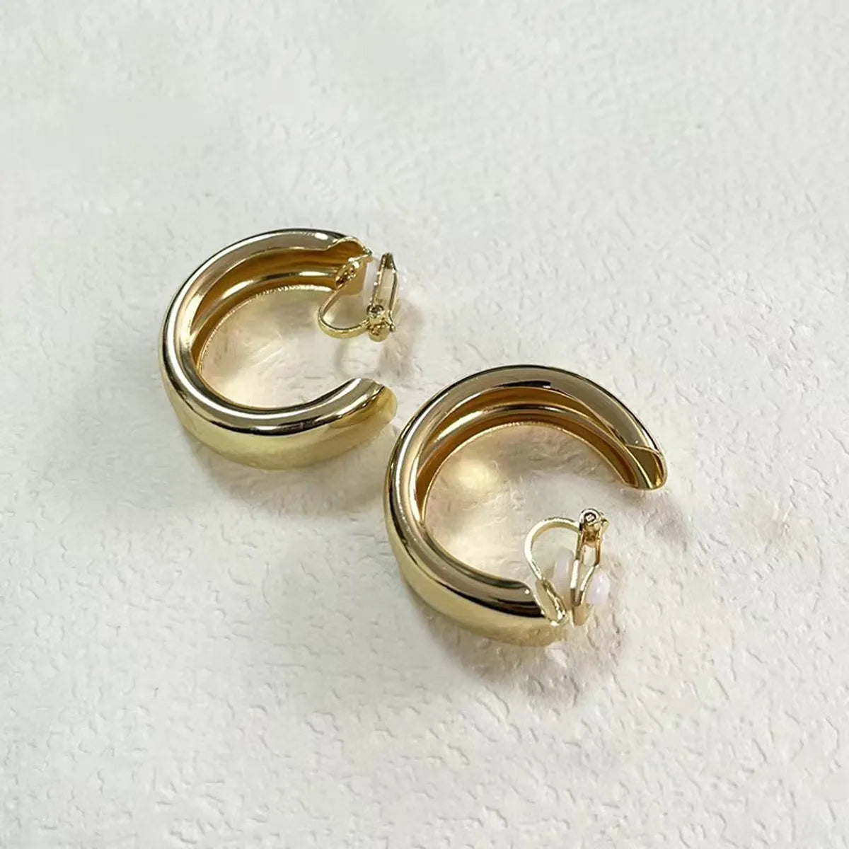 1 Pair Simple Style Solid Color Plating Alloy White Gold Plated Gold Plated Ear Studs