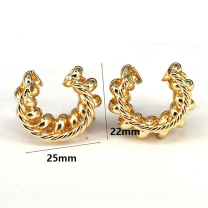 1 Pair Simple Style Solid Color Plating Copper 18k Gold Plated Ear Cuffs