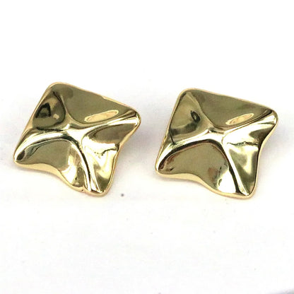 1 Pair Simple Style Solid Color Plating Copper 18k Gold Plated Ear Studs