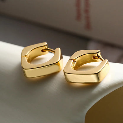 1 Pair Simple Style Solid Color Plating Copper 18k Gold Plated Earrings