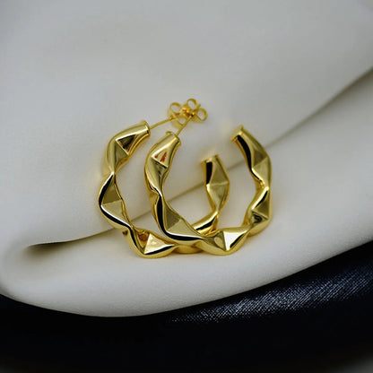 1 Pair Simple Style Solid Color Plating Copper 18k Gold Plated Earrings