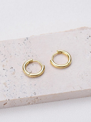 1 Pair Simple Style Solid Color Plating Copper 18k Gold Plated Earrings