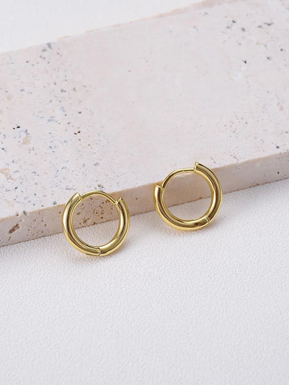 1 Pair Simple Style Solid Color Plating Copper 18k Gold Plated Earrings