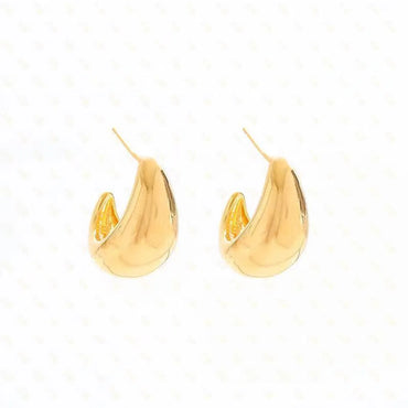 1 Pair Simple Style Solid Color Plating Copper 24k Gold Plated Ear Studs