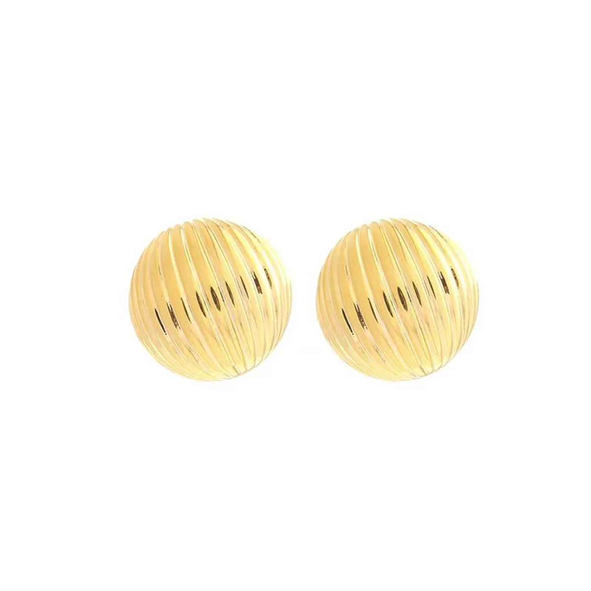 1 Pair Simple Style Solid Color Plating Copper 24k Gold Plated Ear Studs