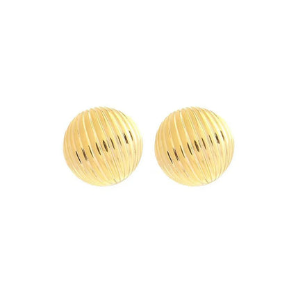 1 Pair Simple Style Solid Color Plating Copper 24k Gold Plated Ear Studs