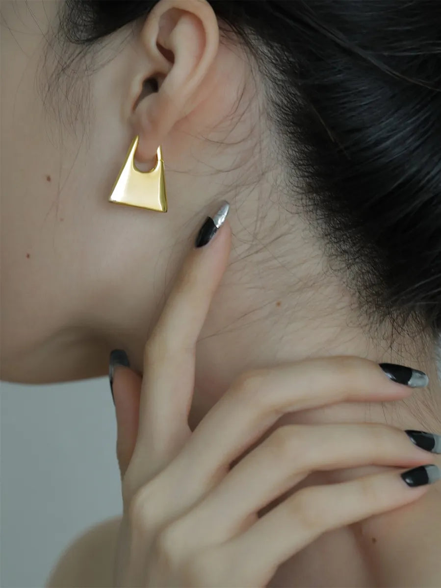 1 Pair Simple Style Solid Color Plating Copper Earrings