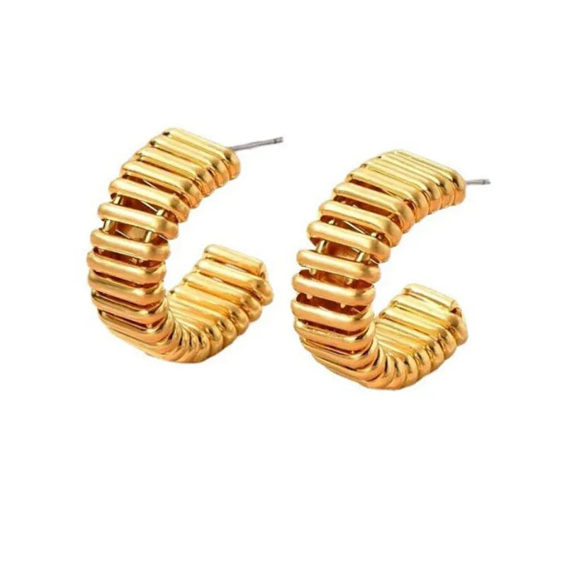 1 Pair Simple Style Solid Color Plating Copper Gold Plated Ear Studs