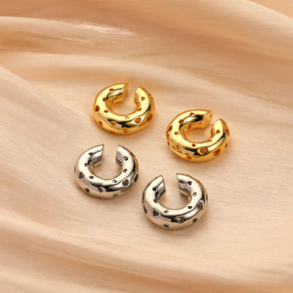 1 Pair Simple Style Solid Color Plating Copper Gold Plated Ear Studs