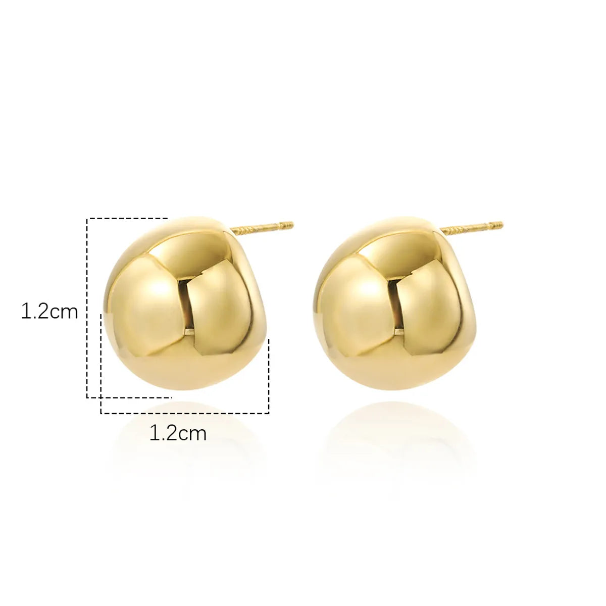 1 Pair Simple Style Solid Color Plating Copper Gold Plated Ear Studs