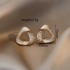 1 Pair Simple Style Solid Color Plating Inlay Alloy Artificial Rhinestones Gold Plated Ear Studs