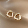 1 Pair Simple Style Solid Color Plating Inlay Alloy Artificial Rhinestones Gold Plated Ear Studs
