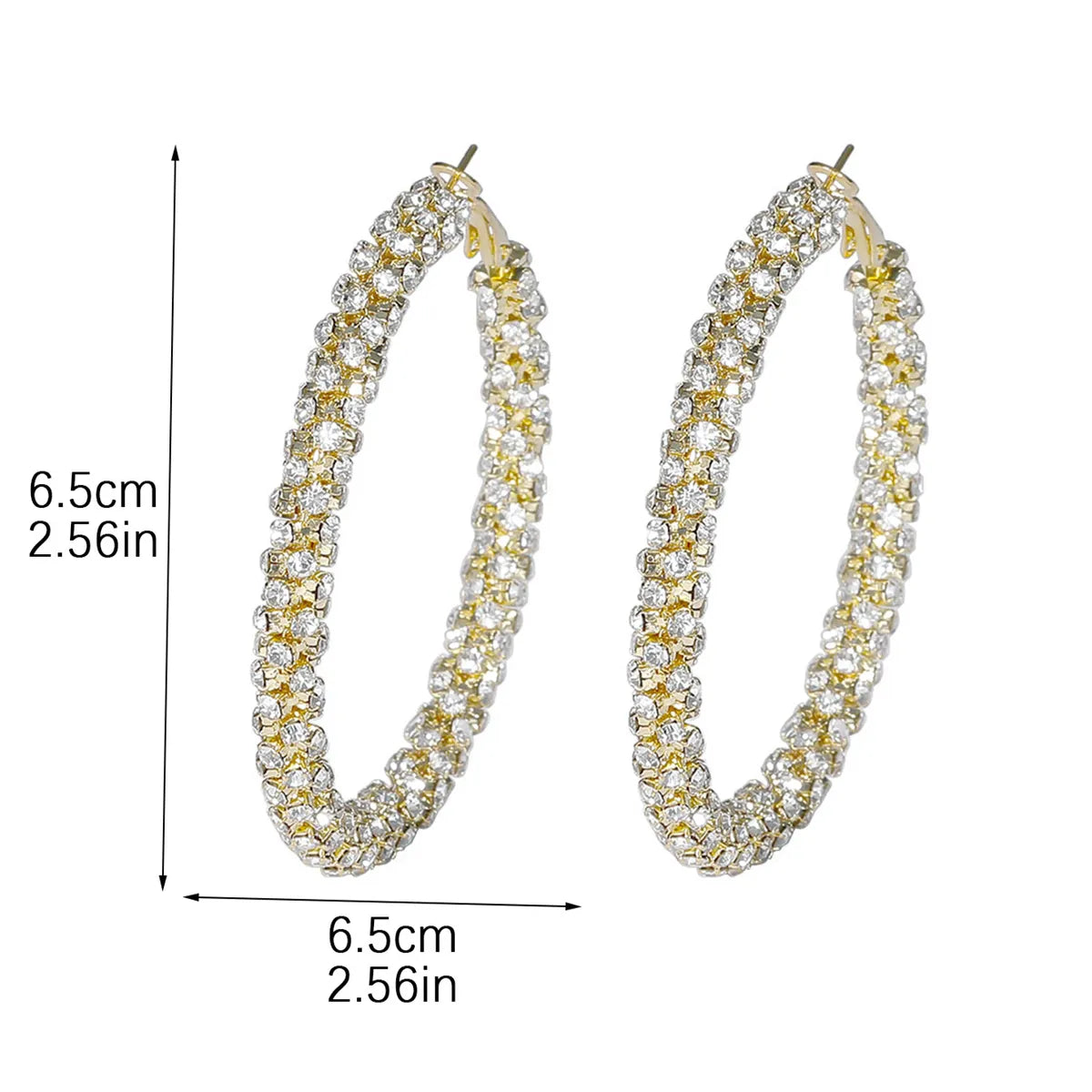 1 Pair Simple Style Solid Color Plating Inlay Rhinestone Rhinestones Silver Plated Earrings