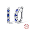 1 Pair Simple Style Solid Color Plating Inlay Sterling Silver Zircon White Gold Plated Earrings