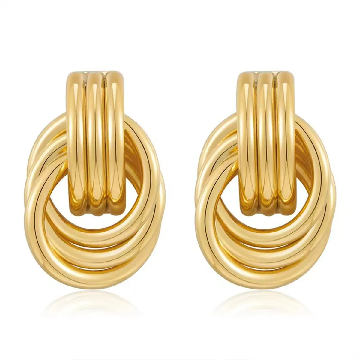 1 Pair Simple Style Solid Color Plating Iron Ear Studs