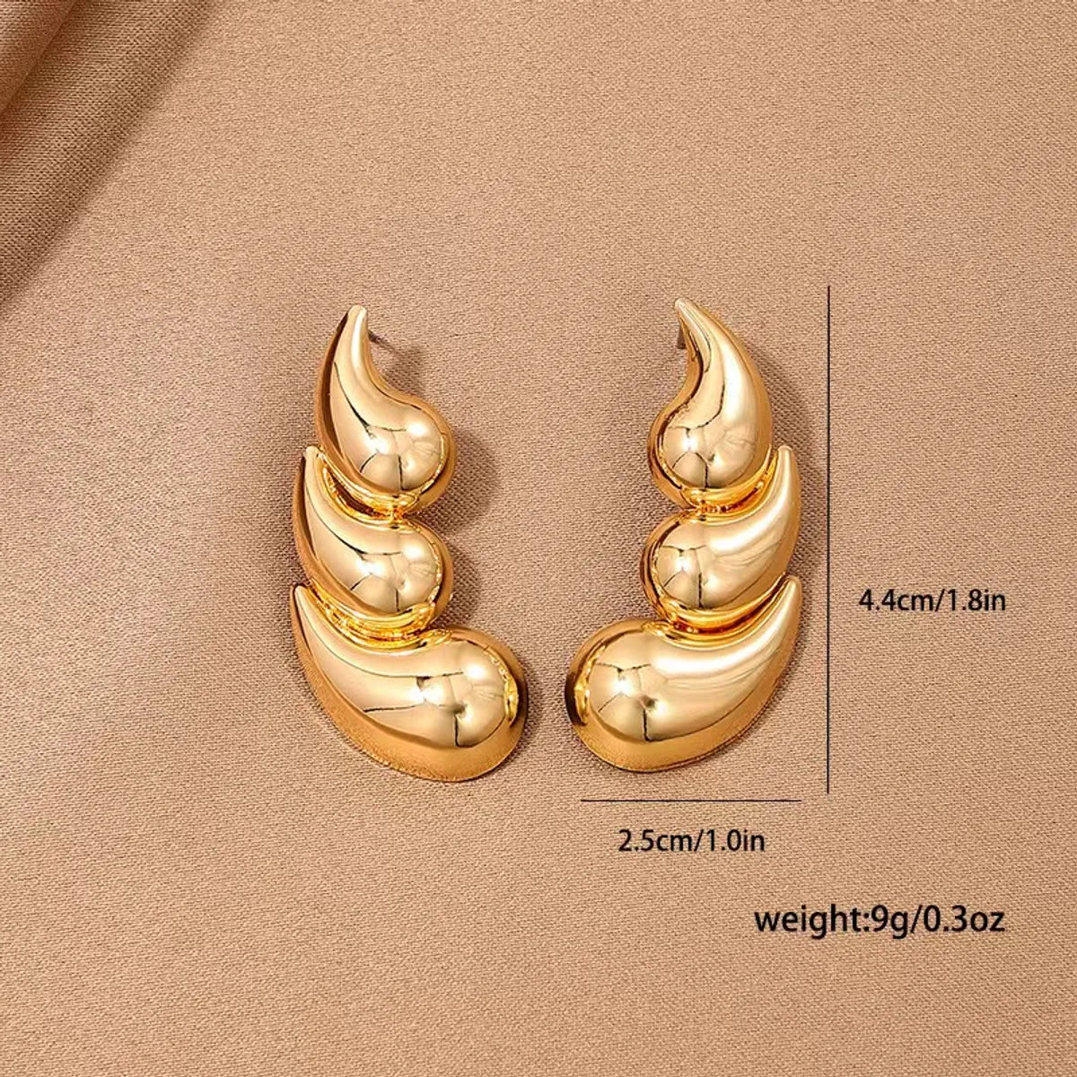 1 Pair Simple Style Solid Color Plating Iron Ear Studs