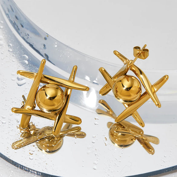 1 Pair Simple Style Solid Color Plating Stainless Steel 14k Gold Plated White Gold Plated Gold Plated Ear Studs