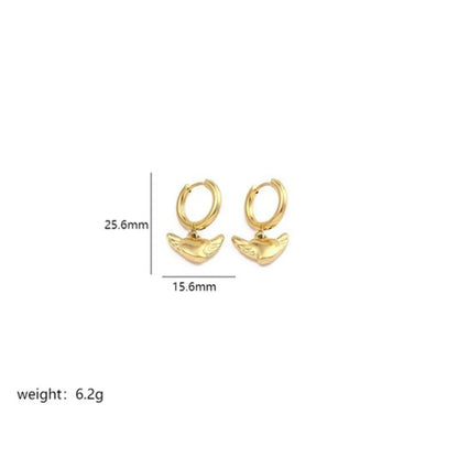 1 Pair Simple Style Solid Color Plating Stainless Steel 18k Gold Plated Drop Earrings