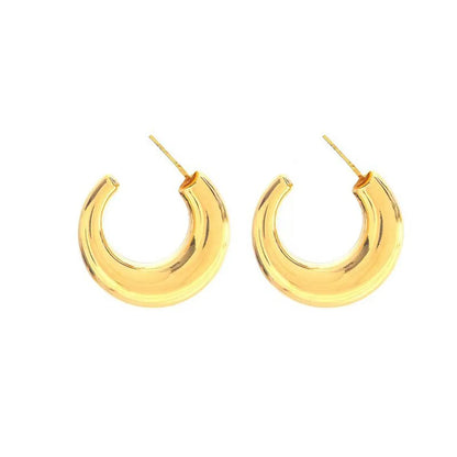 1 Pair Simple Style Solid Color Plating Stainless Steel 18k Gold Plated Ear Studs