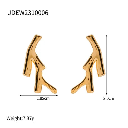 1 Pair Simple Style Solid Color Plating 304 Stainless Steel Ear Studs