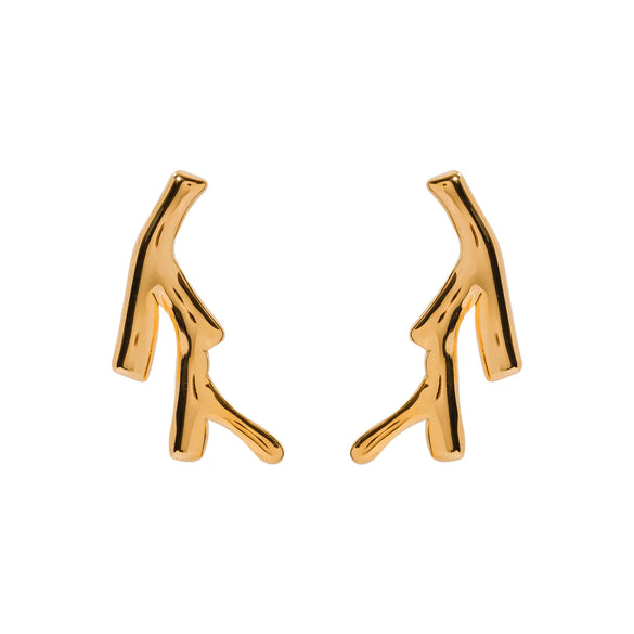 1 Pair Simple Style Solid Color Plating 304 Stainless Steel Ear Studs