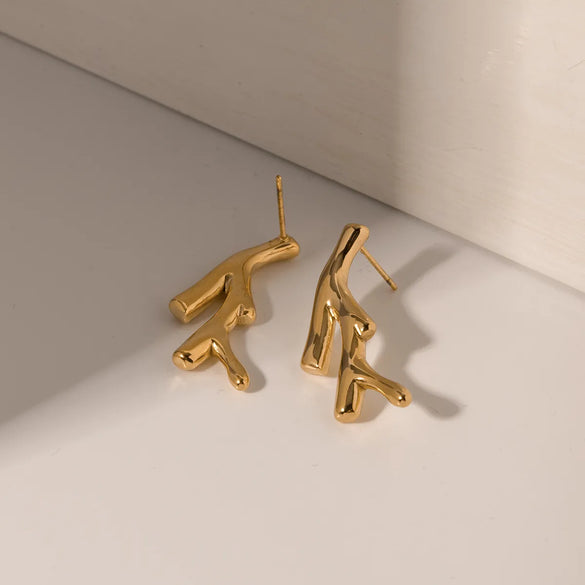 1 Pair Simple Style Solid Color Plating 304 Stainless Steel Ear Studs