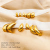 1 Pair Simple Style Solid Color Plating Stainless Steel 18k Gold Plated Ear Studs