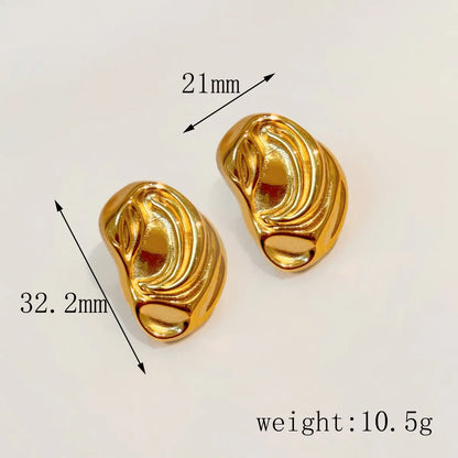 1 Pair Simple Style Solid Color Plating Stainless Steel 18K Gold Plated Ear Studs