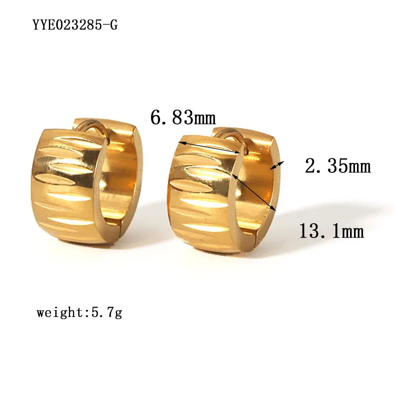 1 Pair Simple Style Solid Color Plating 201 Stainless Steel 18K Gold Plated Earrings