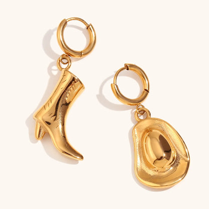 1 Pair Simple Style Solid Color Plating Stainless Steel 18k Gold Plated Earrings