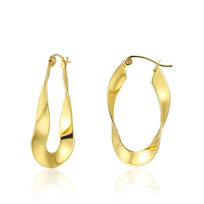 1 Pair Simple Style Solid Color Plating Stainless Steel 18k Gold Plated Earrings