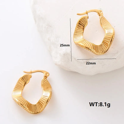 1 Pair Simple Style Solid Color Plating Stainless Steel 24k Gold Plated Ear Studs