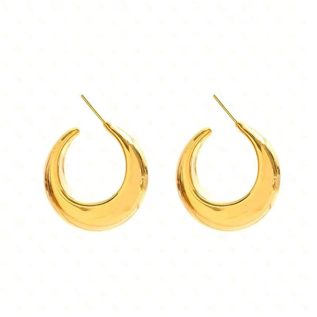 1 Pair Simple Style Solid Color Plating Stainless Steel 24k Gold Plated Ear Studs