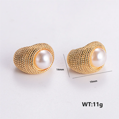 1 Pair Simple Style Solid Color Plating Stainless Steel 24k Gold Plated Ear Studs