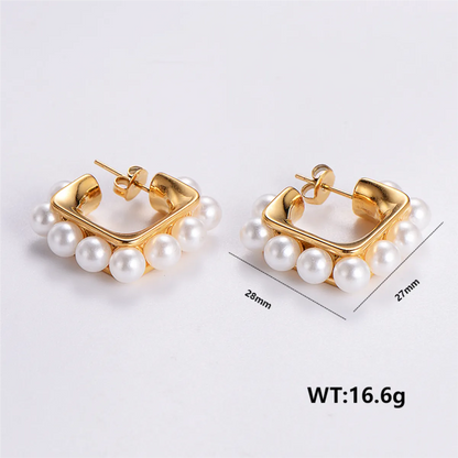 1 Pair Simple Style Solid Color Plating Stainless Steel 24k Gold Plated Ear Studs