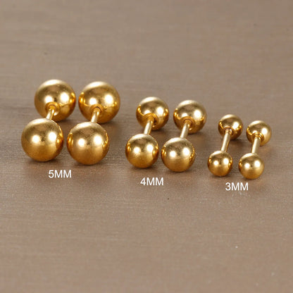 1 Pair Simple Style Solid Color Plating Stainless Steel Ear Studs