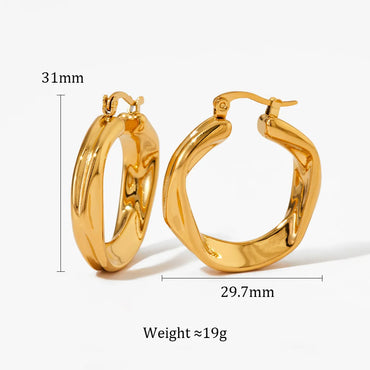 1 Pair Simple Style Solid Color Plating Stainless Steel Earrings